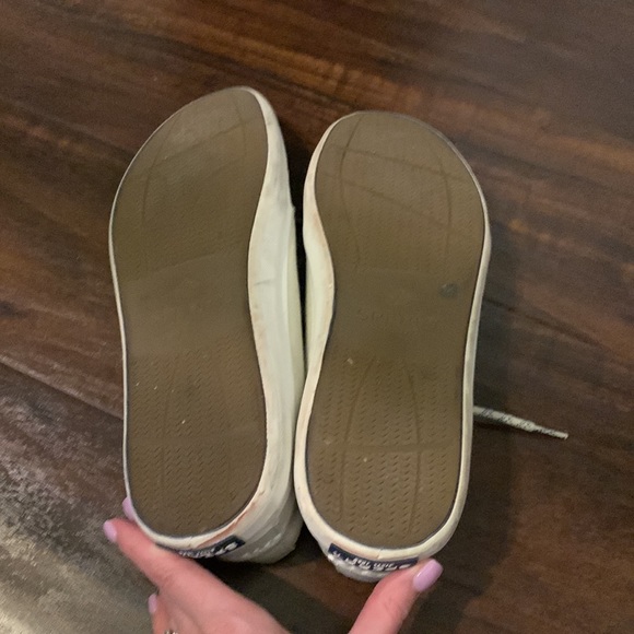 SOLD Off White Canvas Sperry Top-Sider - Picture 5 of 8